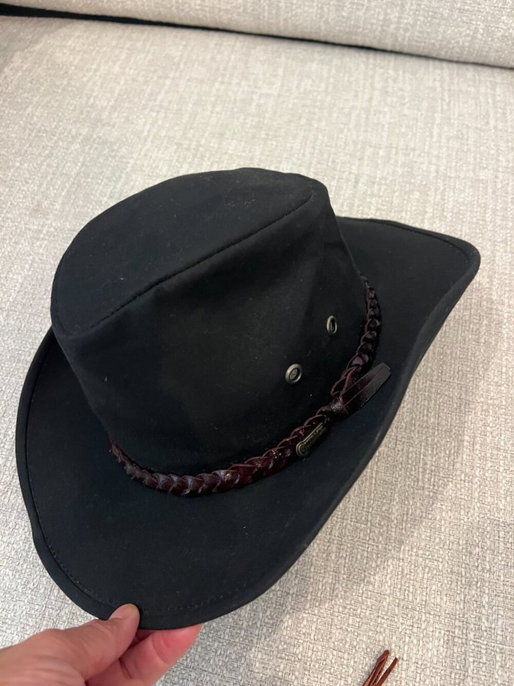 Grizzly 1486 Outback Black Western Cowboy Hat sz S (M?)
